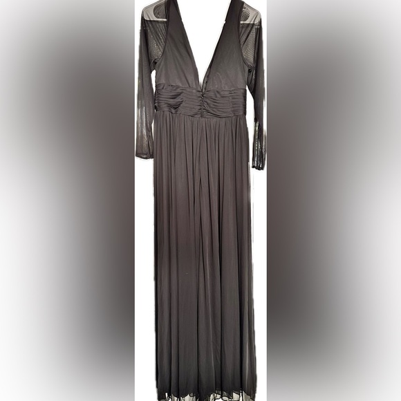 NWT Azazie "Bexley" Black Long Sleeve Gown - Picture 3 of 7
